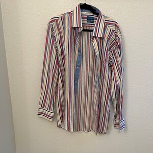 Men's Multicolor Striped Dress Shirt